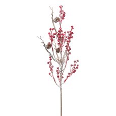 Berry branch with cones, 53cm,