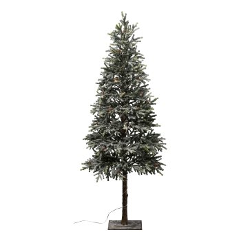 Tannenbaum mit Zapfen, 125cm auf Eisenfuss, 87 LED frost, mit USB-Stecker