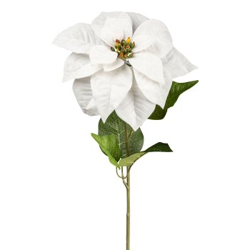 Artificial poinsettia, 56cm, white