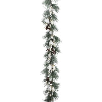 Künstliche Magnoliengirlande, 175cm, weiß