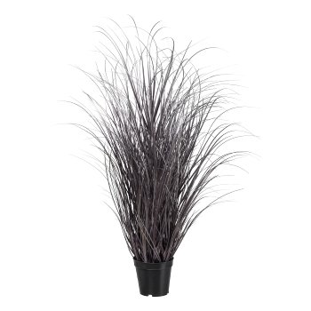 Artificial grass in pot, 93 cm, purple-silver