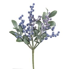 Miniblattbusch mit Beeren, 28 cm, blau
