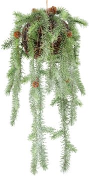 Spruce hanger on ball with glitter, 50cm, green