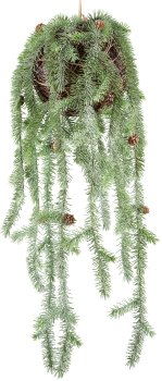 Spruce hanger on ball with glitter, 71cm, green