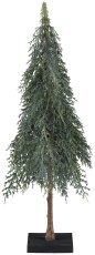 Zypresse auf Holzfuß, 53cm, grau