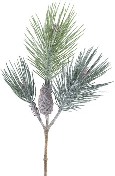 Pine branch iced with glitter, 58cm, green