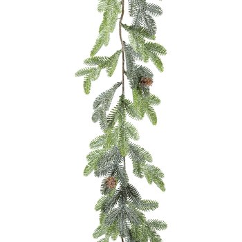 Nobilisgirlande geeist mit Glitzer, 177cm, grün