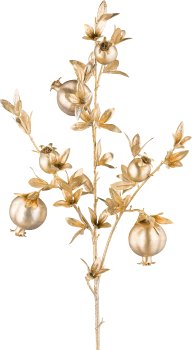 Granatapfelzweig mit Glitter, 94cm, gold