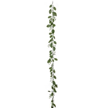 Eucalyptus garland with fruit, 183cm, green
