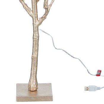 Dekoast auf Fuß mit Licht, 61cm, champagner