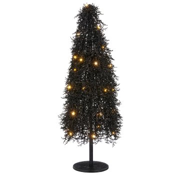 Decorative tree with light and glitter, 91cm, black