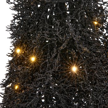 Decorative tree with light and glitter, 91cm, black