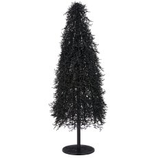 Decorative tree with light and glitter, 91cm, black