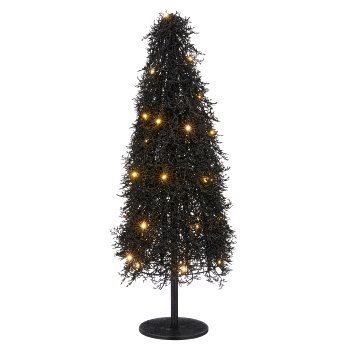 Decorative tree with light and glitter, 91cm, black