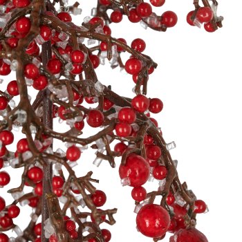 Coral garland with berries, 183cm, red