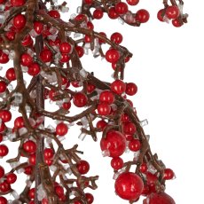 Coral garland with berries, 183cm, red