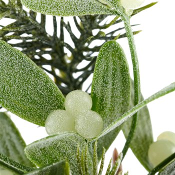 Fir/mistletoe pick iced, 25cm, green