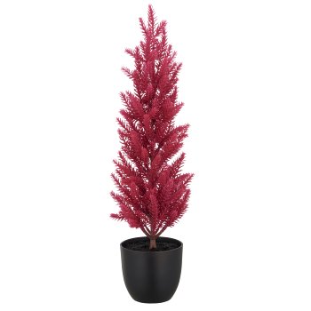 Spruce tree, 48cm, pink, in black plastic pot 9.5x9.5x9cm