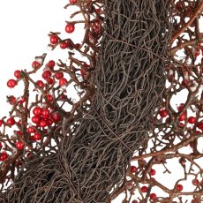 Korallenkranz mit Beeren, 51cm, rot