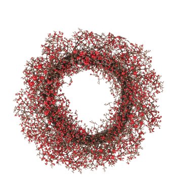 Korallenkranz mit Beeren, 51cm, rot