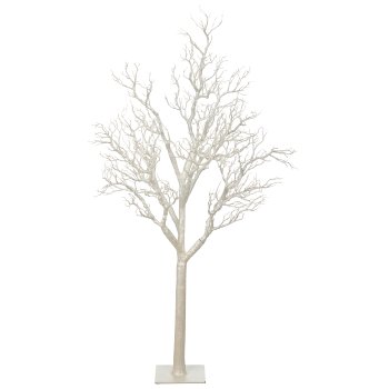 Decorative tree on iron base, 183cm, pearl