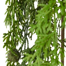 Conifer hanging branch with cones, 91cm, green