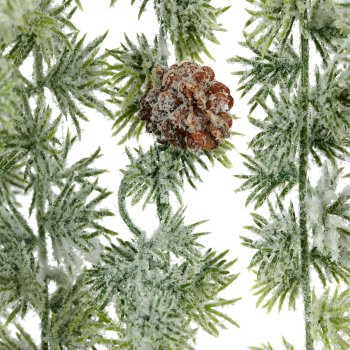 Zederngirlande mit Schnee, 175cm, grün