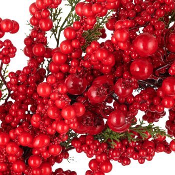 Berry wreath, 76cm, red