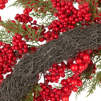 Berry wreath, 76cm, red
