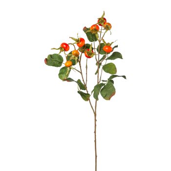 Rose hip branch, 58cm, orange