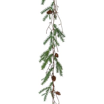 Fir garland with cones, 185 cm, green,