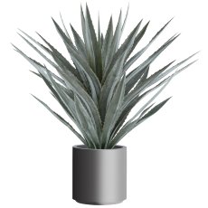 Agave tequilana x44, approx. 125cm green-grey, in plastic pot 34x34cm grey with soil
