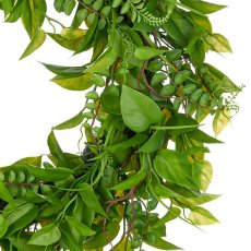 Mix leaf wreath, Øapprox. 60cm, green, plastic