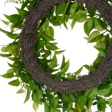 Mix leaf wreath, Øapprox. 60cm, green, plastic
