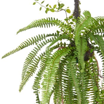 Fern pendant x2, approx. 100cm, green, plastic