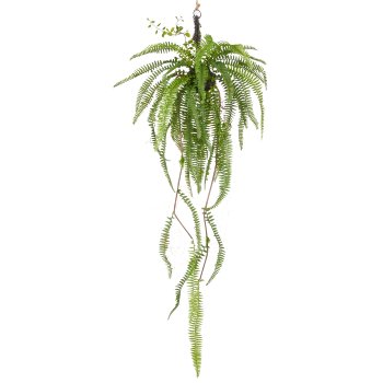 Fern pendant x2, approx. 100cm, green, plastic
