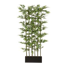 Bamboo Room Divider x 5, ca. 165cm, 1320 leaves, natural Trunk, green, Wooden Box