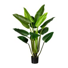 Philodendron x12, ca. 130cm Green, In Pot 17x15cm, with Soil, Pu, Plastic Leaves