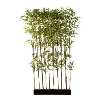 Bamboo Room Divider x20, ca.200cm, green, 4320 plastic lvs., UV-resistant, natural