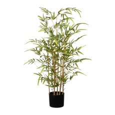 Bamboo x7, ca. 100cm, green, 513 Kst.-Bl., UV-resistant, natural Trunk, in plastic pot