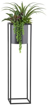 Sukkulenten Arrangement, grün, Set 2, 105/135cm, auf Metallständer schwarz