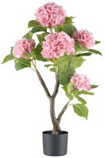 Hortensienbusch x6, rosa ca 85cm, real touch, im Kunststofftopf 15x13cm