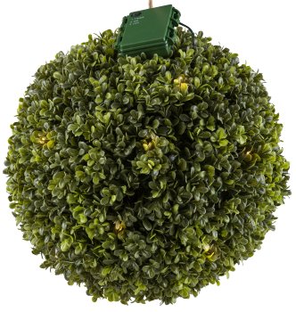 Boxwood ball Ø30cm 25 LED, battery box for 3 AA, 6h timer, UV-resistant