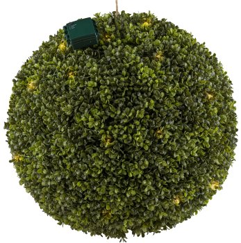 Boxwood ball Ø45cm 45 LED, battery box for 3 AA, 6h timer, UV-resistant