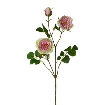 Rose branch, 73cm, green-pale pink