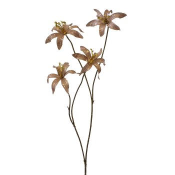 Lilienzweig, metallic, 60cm, braun