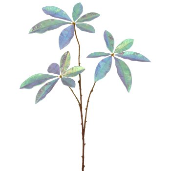 Schefflerazweig, 70cm, silber