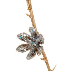 Cotton fruit branch, 105cm, silver