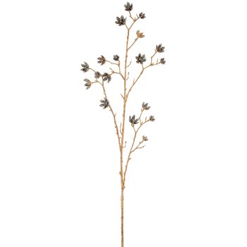Cotton fruit branch, 105cm, silver