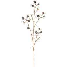 Cotton fruit branch, 105cm, silver